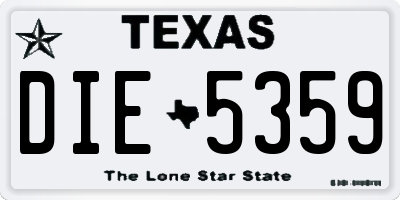 TX license plate DIE5359