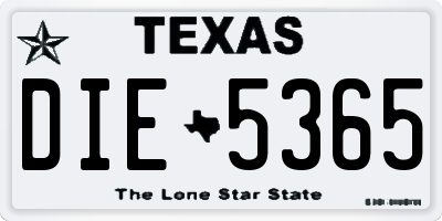 TX license plate DIE5365