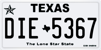 TX license plate DIE5367