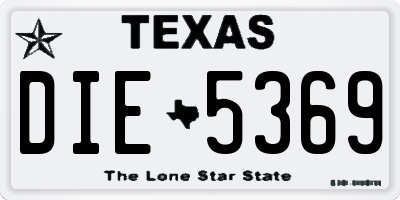 TX license plate DIE5369