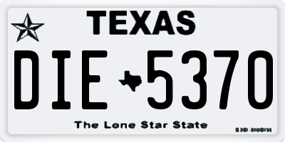 TX license plate DIE5370