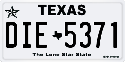 TX license plate DIE5371