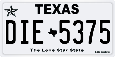 TX license plate DIE5375