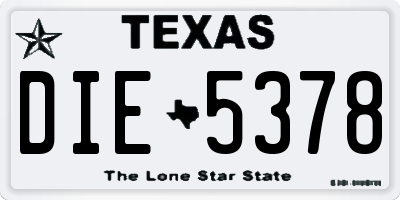 TX license plate DIE5378