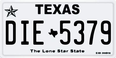 TX license plate DIE5379