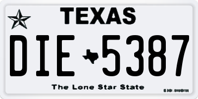TX license plate DIE5387