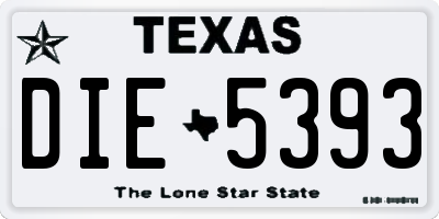 TX license plate DIE5393