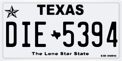TX license plate DIE5394