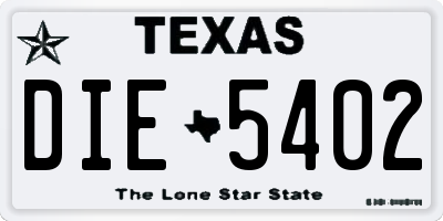 TX license plate DIE5402
