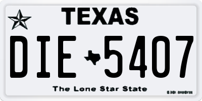 TX license plate DIE5407