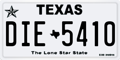 TX license plate DIE5410