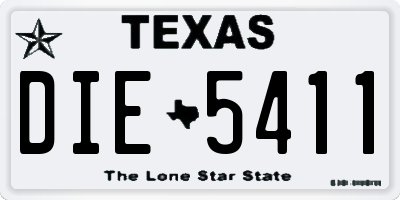 TX license plate DIE5411