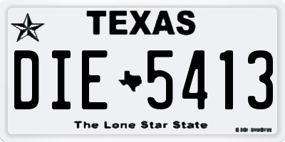 TX license plate DIE5413
