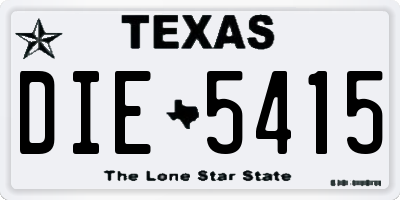 TX license plate DIE5415