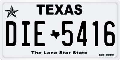 TX license plate DIE5416
