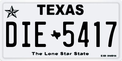 TX license plate DIE5417