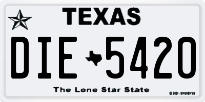 TX license plate DIE5420