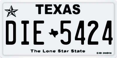 TX license plate DIE5424