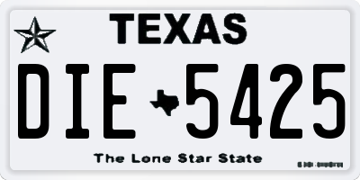 TX license plate DIE5425