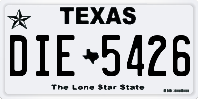 TX license plate DIE5426