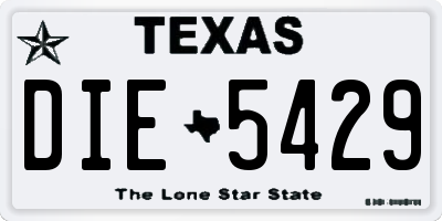 TX license plate DIE5429