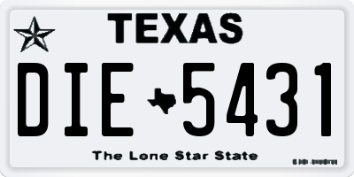 TX license plate DIE5431