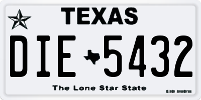TX license plate DIE5432