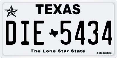 TX license plate DIE5434