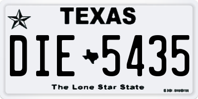 TX license plate DIE5435