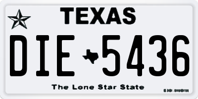TX license plate DIE5436
