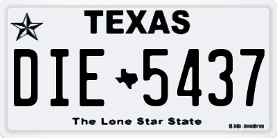 TX license plate DIE5437