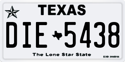 TX license plate DIE5438