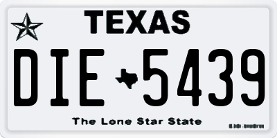 TX license plate DIE5439