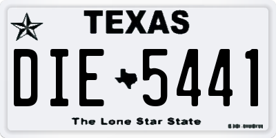 TX license plate DIE5441