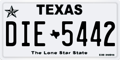TX license plate DIE5442