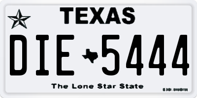 TX license plate DIE5444