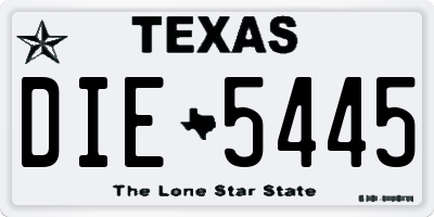 TX license plate DIE5445