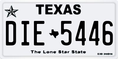 TX license plate DIE5446