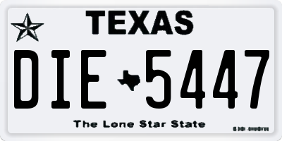TX license plate DIE5447