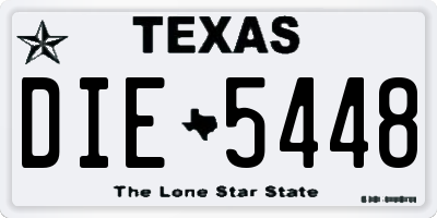 TX license plate DIE5448