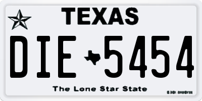 TX license plate DIE5454