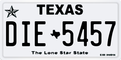 TX license plate DIE5457