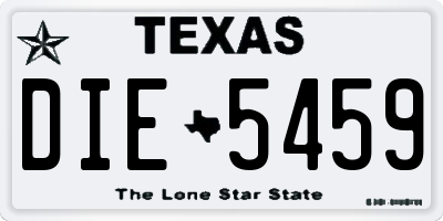 TX license plate DIE5459