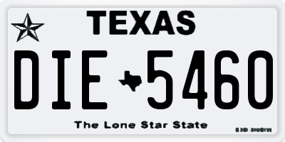 TX license plate DIE5460