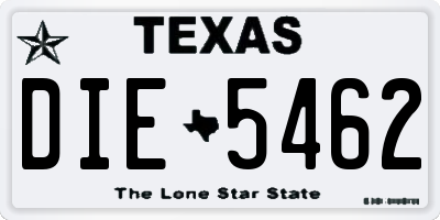 TX license plate DIE5462