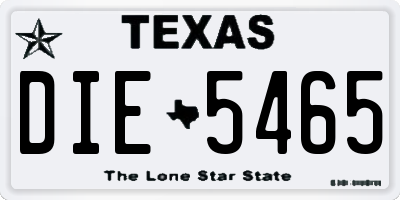 TX license plate DIE5465