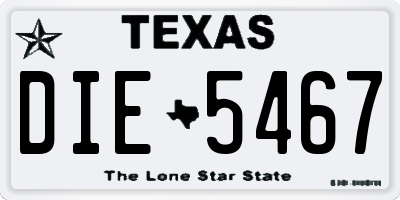 TX license plate DIE5467