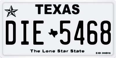 TX license plate DIE5468