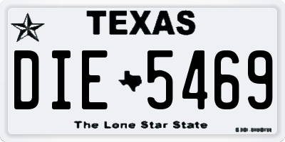 TX license plate DIE5469