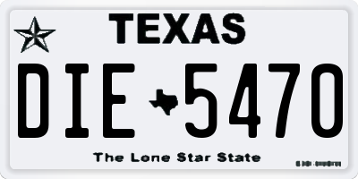 TX license plate DIE5470